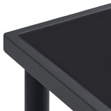 5 Piece Garden Dining Set Black Steel and Textilene - 45-Degree Angle