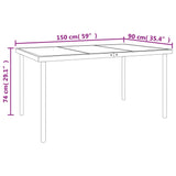 5 Piece Garden Dining Set Black Steel and Textilene - Close-Up Angle