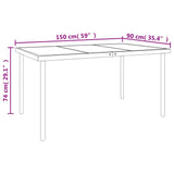 7 Piece Garden Dining Set Black Steel and Textilene