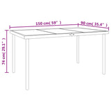 7 Piece Garden Dining Set Black Steel and Textilene - Close-Up Angle