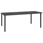 9 Piece Garden Dining Set Black Steel and Textilene