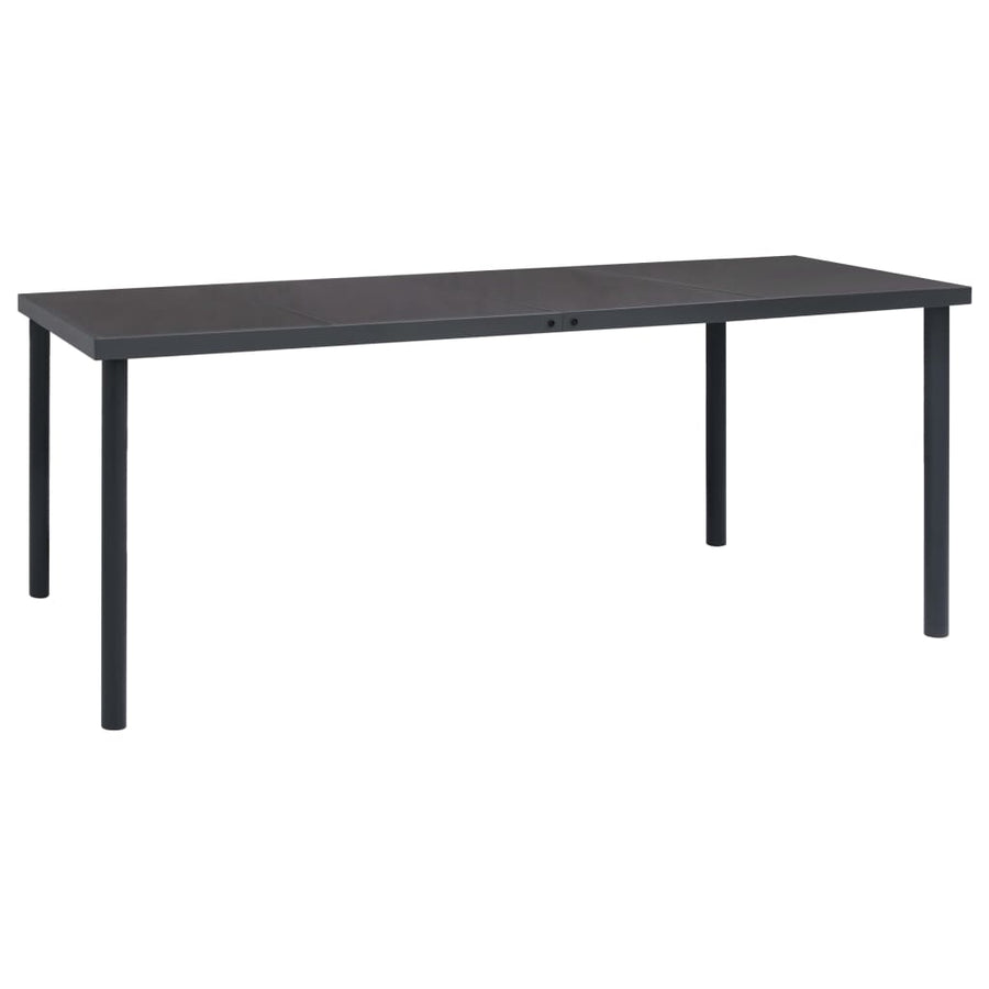 9 Piece Garden Dining Set Black Steel and Textilene