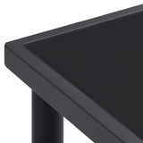 9 Piece Garden Dining Set Black Steel and Textilene - 45-Degree Angle