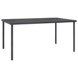 5 Piece Garden Dining Set Black Steel and Textilene - Top-Down View
