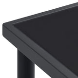 7 Piece Garden Dining Set Black Steel and Textilene - 45-Degree Angle
