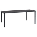 9 Piece Garden Dining Set Black Steel and Textilene
