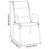 5 Piece Garden Dining Set Black Steel and Textilene - Rear View