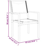 3 Piece Garden Dining Set Black Steel and Textilene