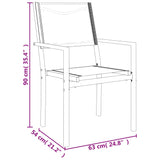 5 Piece Garden Dining Set Black Steel and Textilene - Close-Up Angle