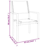 5 Piece Garden Dining Set Black Steel and Textilene - Low Angle