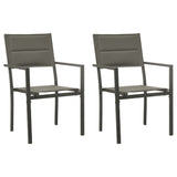 3 Piece Garden Dining Set Black Steel and Textilene - Side View