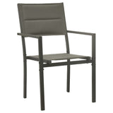5 Piece Garden Dining Set Black Steel and Textilene - Top-Down View