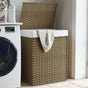 Laundry Basket with Lid 46x33x60 cm Poly Rattan