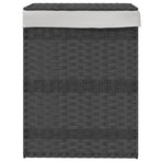 Laundry Basket with Lid Grey 46x33x60 cm Poly Rattan