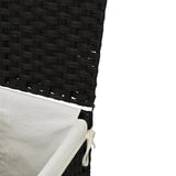 Laundry Basket with Lid Black 46x33x60 cm Poly Rattan