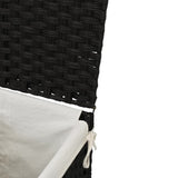 Laundry Basket with Lid Black 46x33x60 cm Poly Rattan - Low Angle