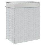 Laundry Basket with Lid White 46x33x60 cm Poly Rattan