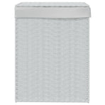Laundry Basket with Lid White 46x33x60 cm Poly Rattan