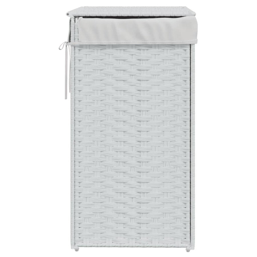 Laundry Basket with Lid White 46x33x60 cm Poly Rattan