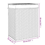 Laundry Basket with Lid White 46x33x60 cm Poly Rattan