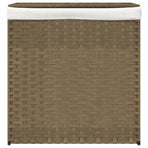 Laundry Basket with 2 Sections 53x35x57 cm Poly Rattan