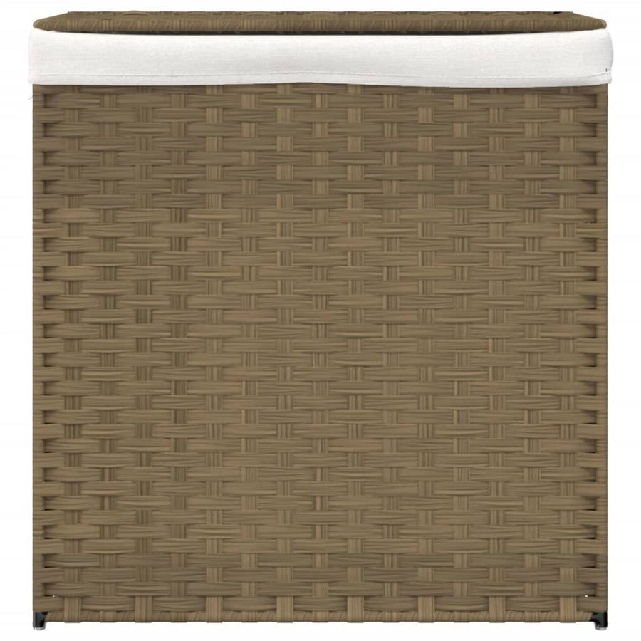 Laundry Basket with 2 Sections 53x35x57 cm Poly Rattan