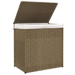 Laundry Basket with 2 Sections 53x35x57 cm Poly Rattan