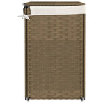 Laundry Basket with 2 Sections 53x35x57 cm Poly Rattan