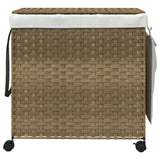 Laundry Basket with Wheels 60x35x60.5 cm Rattan - Side View