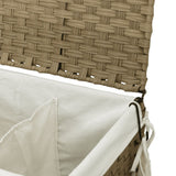 Laundry Basket with Wheels 60x35x60.5 cm Rattan - Low Angle
