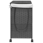 Laundry Basket with Wheels Grey 60x35x60.5 cm Rattan