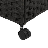 Laundry Basket with Wheels Black 60x35x60.5 cm Rattan - Extra Image