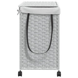 Laundry Basket with Wheels White 60x35x60.5 cm Rattan - 45-Degree Angle