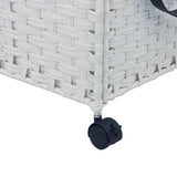 Laundry Basket with Wheels White 60x35x60.5 cm Rattan - Extra Image