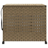 Laundry Basket with Wheels 66x35x60 cm Rattan - Side View