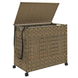 Laundry Basket with Wheels 66x35x60 cm Rattan