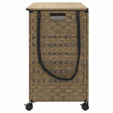 Laundry Basket with Wheels 66x35x60 cm Rattan - 45-Degree Angle