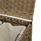 Laundry Basket with Wheels 66x35x60 cm Rattan - Low Angle