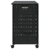 Laundry Basket with Wheels Black 66x35x60 cm Rattan - 45-Degree Angle