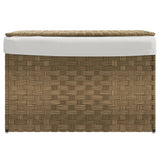 Laundry Basket with Lid 55.5x35x34 cm Poly Rattan - Side View