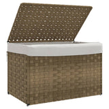 Laundry Basket with Lid 55.5x35x34 cm Poly Rattan - Top-Down View