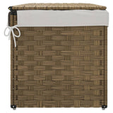 Laundry Basket with Lid 55.5x35x34 cm Poly Rattan - 45-Degree Angle