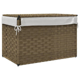 Laundry Basket with Lid 55.5x35x34 cm Poly Rattan - Rear View