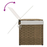 Laundry Basket with Lid 55.5x35x34 cm Poly Rattan - Close-Up Angle