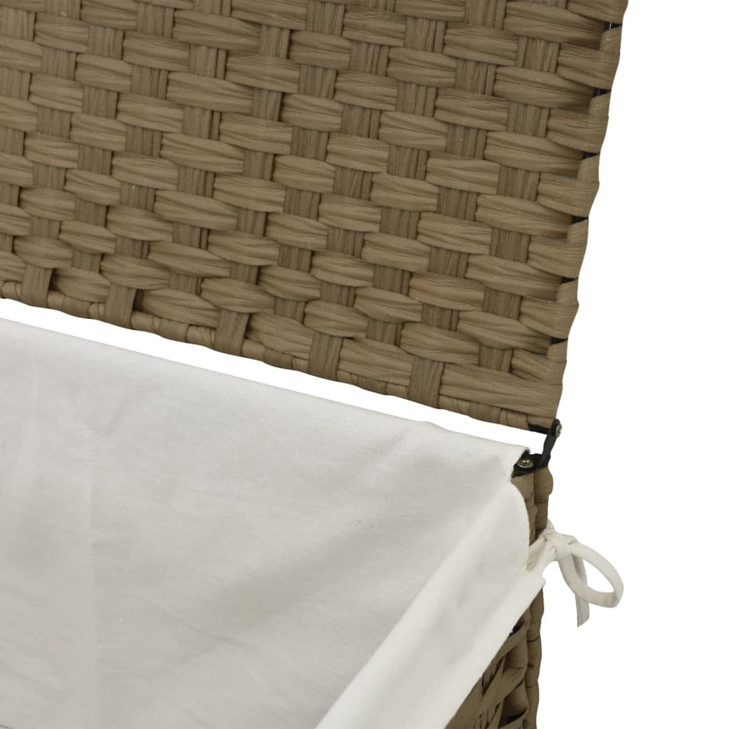 Laundry Basket with Lid 55.5x35x34 cm Poly Rattan