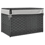 Laundry Basket with Lid Grey 55.5x35x34 cm Poly Rattan