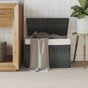 Laundry Basket with Lid Grey 55.5x35x34 cm Poly Rattan