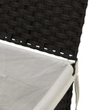 Laundry Basket with Lid Black 55.5x35x34 cm Poly Rattan - Low Angle