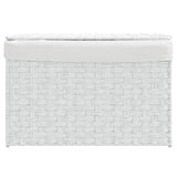 Laundry Basket with Lid White 55.5x35x34 cm Poly Rattan