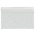 Laundry Basket with Lid White 55.5x35x34 cm Poly Rattan